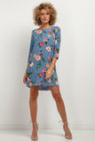 Elegant Viscose Dress with Unique Patterns and Pleat Detail