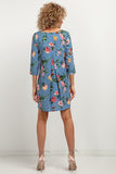 Elegant Viscose Dress with Unique Patterns and Pleat Detail