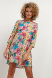 Elegant Viscose Dress with Unique Patterns and Pleat Detail