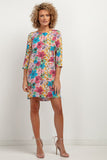 Elegant Viscose Dress with Unique Patterns and Pleat Detail