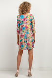 Elegant Viscose Dress with Unique Patterns and Pleat Detail
