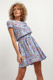 Floral Kimono Dress with V-Back and Tied Belt