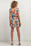 Elegant Floral Kimono Dress with Tied Belt and V-Neck