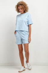 Chic Urban Short Sleeve Blouse for Effortless Style - blue / XS/S/M