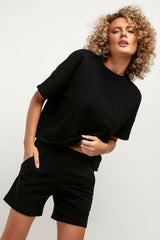 Stylish High-Waisted Summer Shorts with Pockets - black / XS