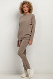 Soft Knit Sweatpants with Elastic Waist and Cuffed Legs