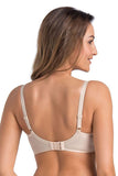 Beige Padded Bra with Lace and Underwire Support