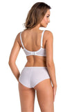 Floral Lace Underwired Semi-Padded Bra in Beige