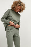 Elegant Soft Knit Sweatshirt with Stand-Up Collar