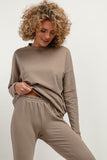 Elegant Stand-Up Collar Soft Knit Sweatshirt for Women