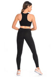Black Stretch Cotton Leggings with Comfort Fit Waistband