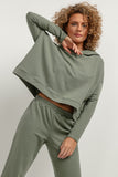 Chic Short-Cut Hooded Sweatshirt with Pleated Detail