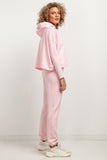Short Cut Hooded Sweatshirt with Pleat Detail