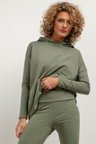 Soft Knit Loose Sweatshirt with Unique Hood and Back Seam