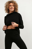 Soft Knit Extended Back Hoodie for Sporty Style
