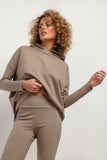 Soft Knit Hooded Sweatshirt with Extended Back