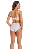 High-Waisted Cotton Panties with Elegant Lace Details