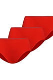Multi-Pack of High-Waisted Cotton Panties in Red