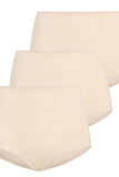 Beige High-Waist Cotton Panties Set for Women (3-Pack)