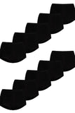 Set of 10 High-Waisted Cotton Panties in Black