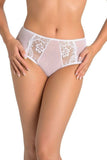 Delicate Lace Mesh Shorts in White with Floral Motif