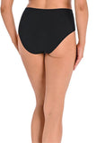 High-Waisted Black Panties Set with Delicate Mesh Accents