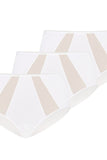 Set of 3 High-Waisted Cotton Women's Panties in White