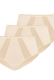 Invisible Beige Women's Panty Tri-Pack with Mesh Detail