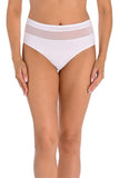 Elegant High-Waisted Women's Panties with Mesh Detail