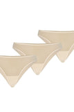 3-Pack Women's Transparent Seamless Panties in Beige