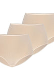 Beige High-Waist Mesh Panties Tri-Pack for Women