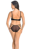 Elegant Black See-Through Mesh Women's Panties with Straps