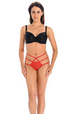 Sheer Red Mesh Women's Panties with Elastic Straps