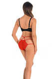Sheer Red Mesh Women's Panties with Elastic Straps