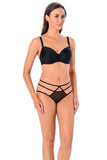 Sheer Black Mesh Women's Panties with Elegant Straps