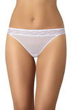 Elegant White Mesh Women's Panties with Lace Detail