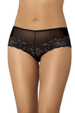 Elegant Black Mesh Shorts with Lace Accents