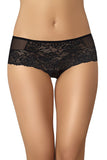 Elegant Black Lace-Trimmed Mesh Women's Panties