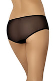 Elegant Black Lace-Trimmed Mesh Women's Panties