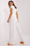 Wide-Leg Summer Pants with Waist Binding