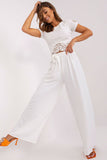 Wide-Leg Summer Pants with Waist Binding