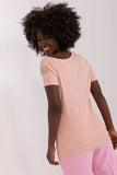 Asymmetrical Neckline Ribbed Short Sleeve Blouse with Pocket