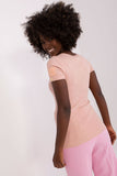 Fitted Ribbed Blouse with Short Sleeves & Snap Fastening