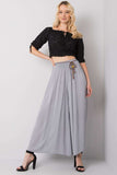 Wide-Leg Pants with Elastic Waistband and Belt