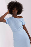 Symmetrical Neckline Fitted Ribbed Short Sleeve Blouse