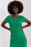 Fitted Ribbed Short Sleeve Round Neck Blouse