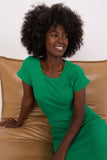 Fitted Ribbed Short Sleeve Round Neck Blouse