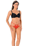 Juicy Red Mesh Women's Panties with Delicate Design
