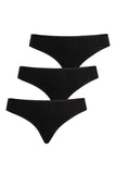 3-Pack Women's Bamboo Thongs in Black