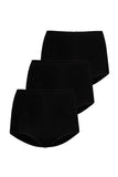 Classic Black Bamboo Panties - 3-Pack Set for Women